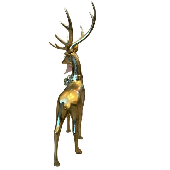 Rachel Zoe 18in Gold Reindeer with Rhinestone Bow Christmas Holiday Glam NEW - Picture 5 of 10